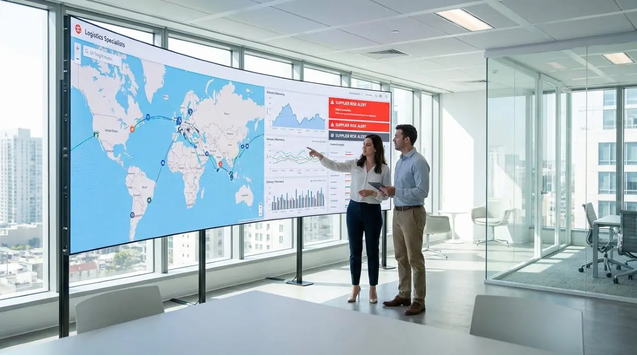 Supply chain control tower with live supplier and material status boards